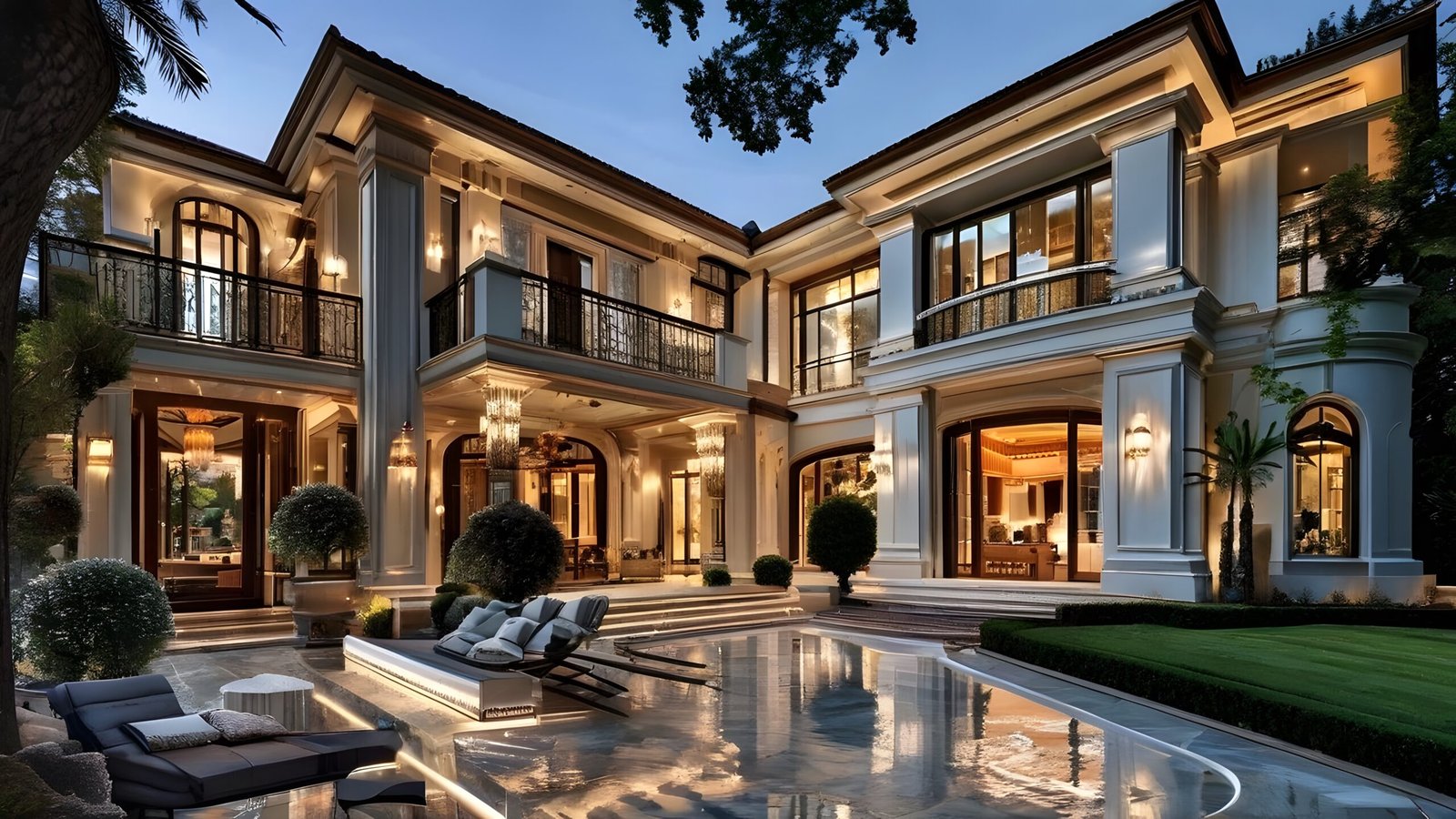 front view modern house 3d rendering house luxurious villa with modern architectural design