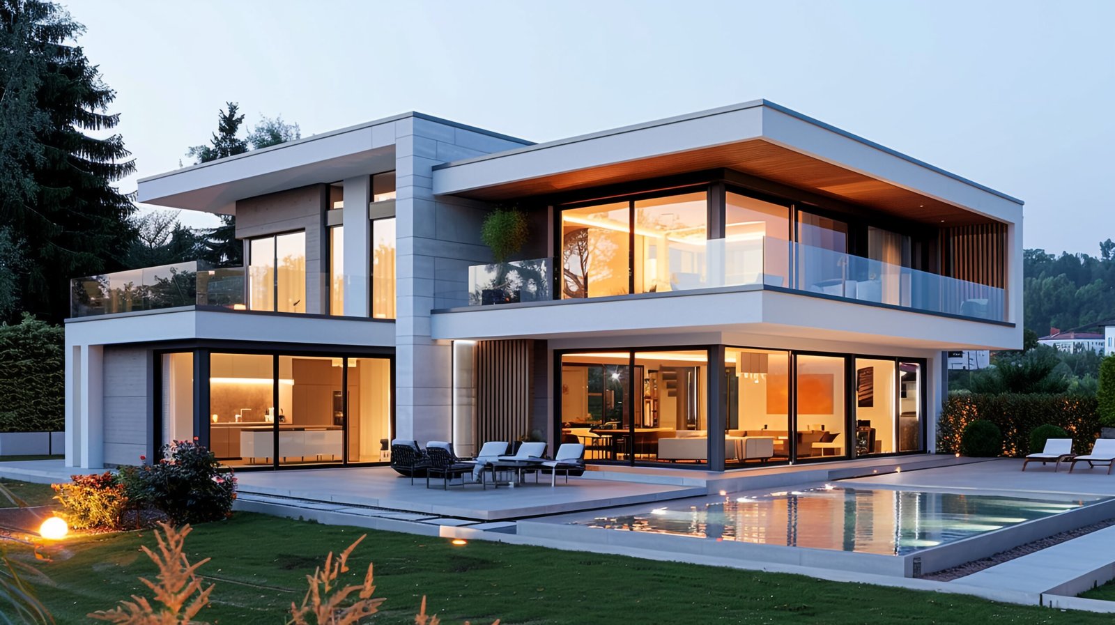 house with pool pool background